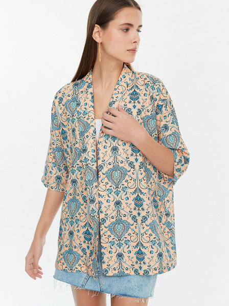 Trendyol Modro-béžové vzorované kimono Trendyol