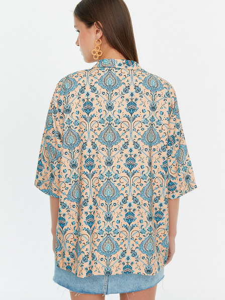 Trendyol Modro-béžové vzorované kimono Trendyol