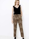 CAMAIEU Béžové kalhoty s leopardím vzorem CAMAIEU