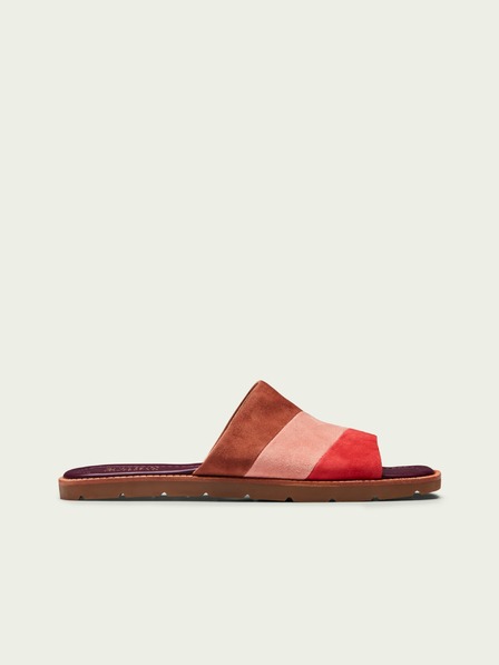 Scotch & Soda Červeno-hnědé dámské semišové pantofle Scotch & Soda Tilda