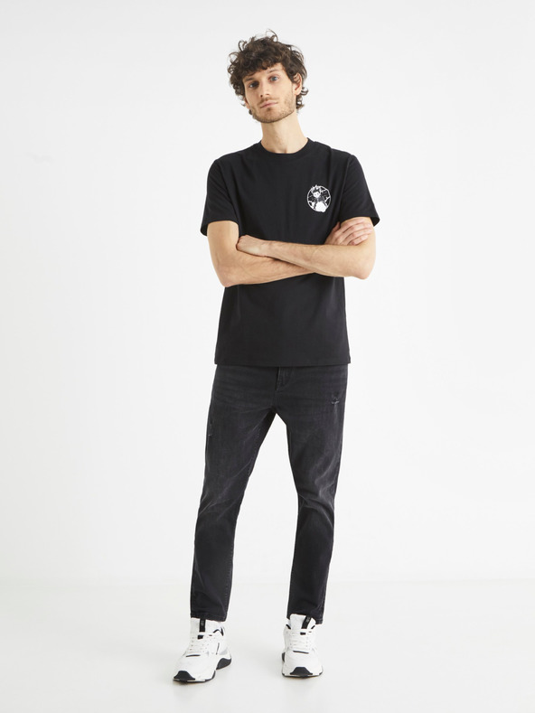 Celio Černé pánské tričko s potiskem Celio Hunter x Hunter