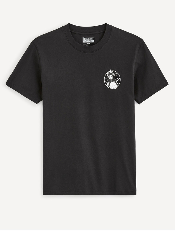 Celio Černé pánské tričko s potiskem Celio Hunter x Hunter