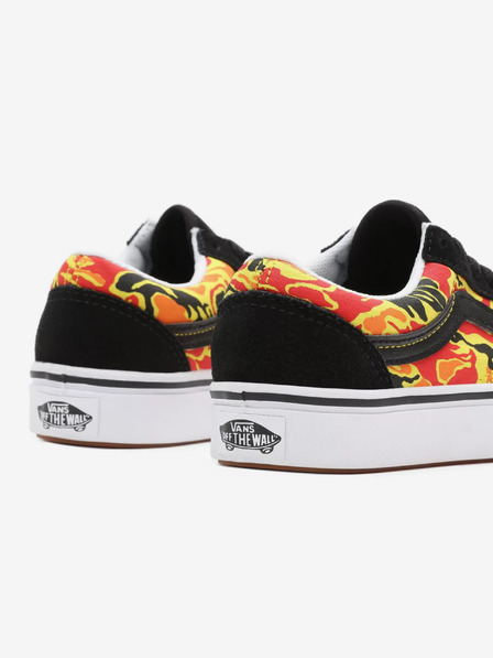Vans Oranžovo-černé dětské vzorované semišové tenisky VANS Flame Camo
