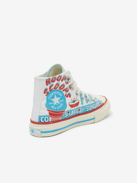 Converse Modro-bílé dětské kotníkové vzorované tenisky Converse Sweet Scoops