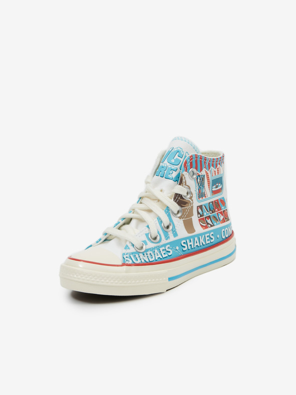 Converse Modro-bílé dětské kotníkové vzorované tenisky Converse Sweet Scoops