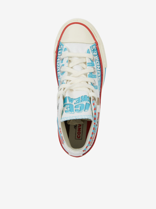 Converse Modro-bílé dětské kotníkové vzorované tenisky Converse Sweet Scoops