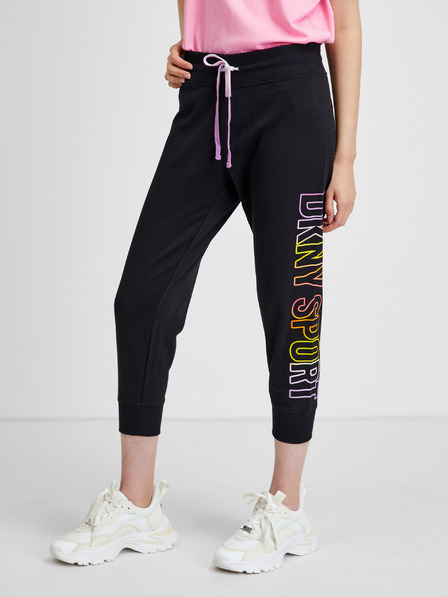 DKNY Černé dámské sportovní zkrácené tepláky DKNY