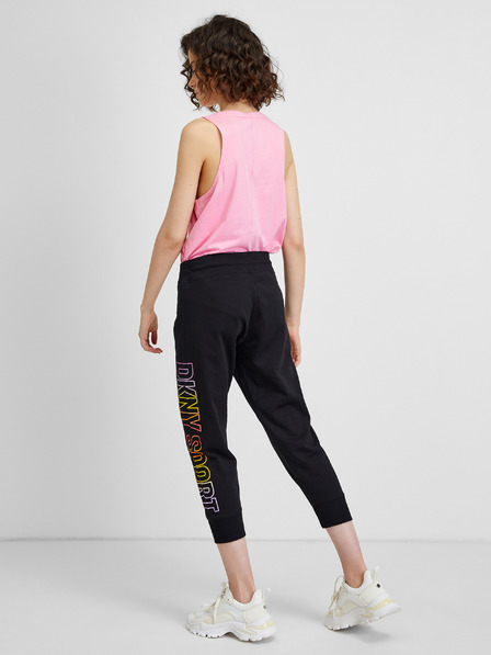 DKNY Černé dámské sportovní zkrácené tepláky DKNY