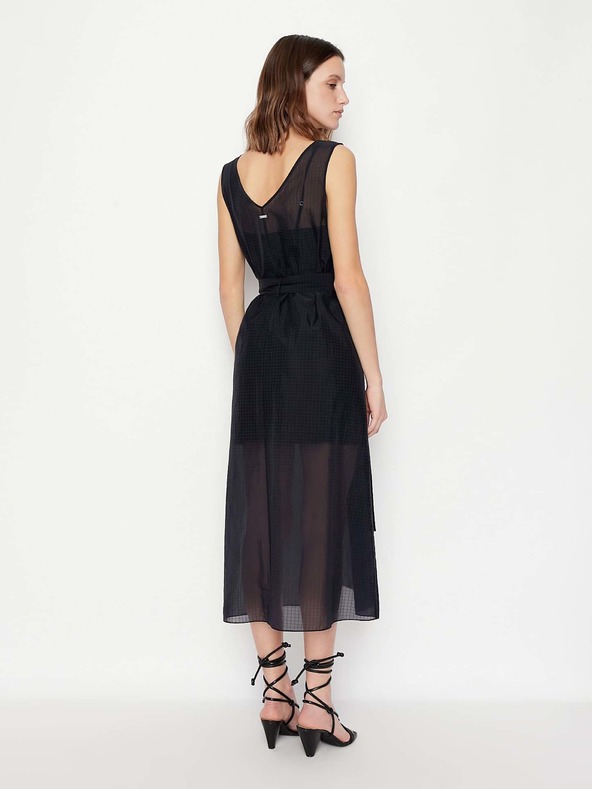 Armani Exchange Tmavě modré midišaty Armani Exchange