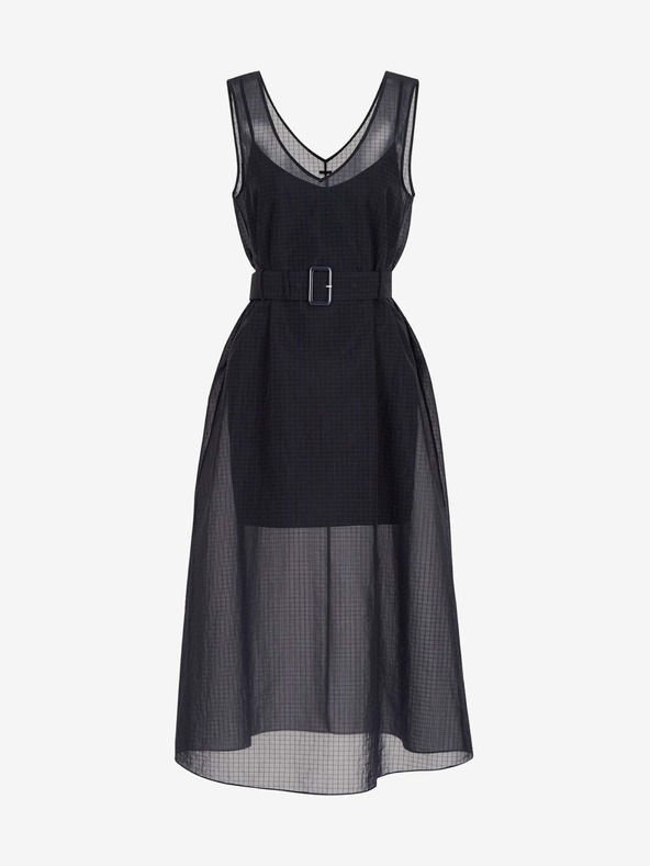 Armani Exchange Tmavě modré midišaty Armani Exchange