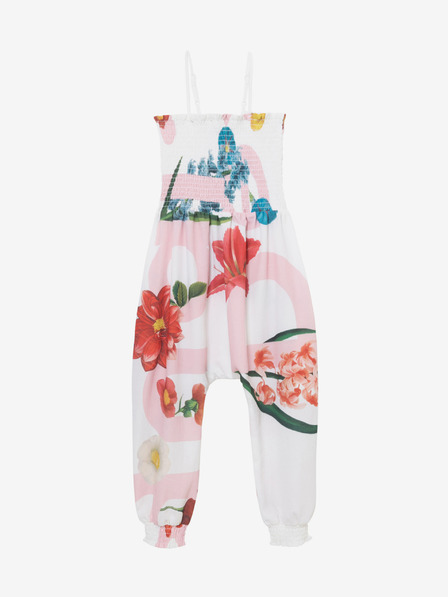 Desigual Bílý dívčí overal s barevným motivem Desigual Pant Tomillo