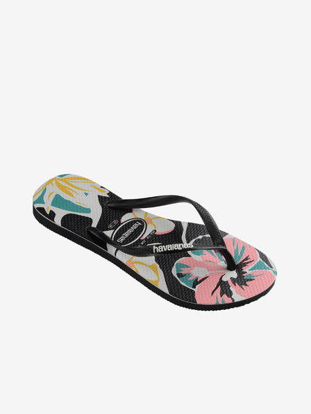 Havaianas Černé dámské květované žabky Havaianas