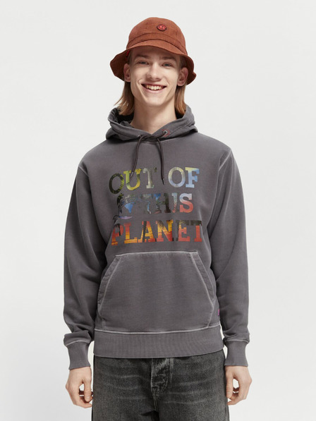 Scotch & Soda Šedá pánská mikina s kapucí Scotch & Soda