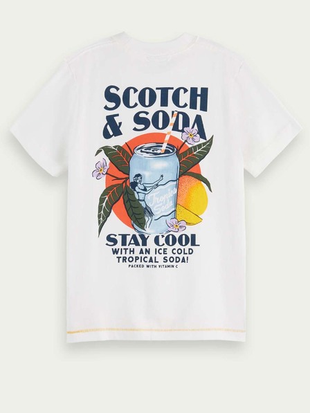 Scotch & Soda Bílé klučičí tričko s potiskem Scotch & Soda