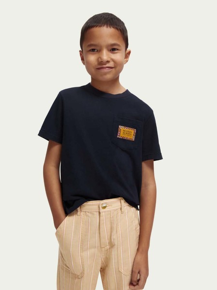 Scotch & Soda Tmavě modré klučičí tričko s potiskem Scotch & Soda