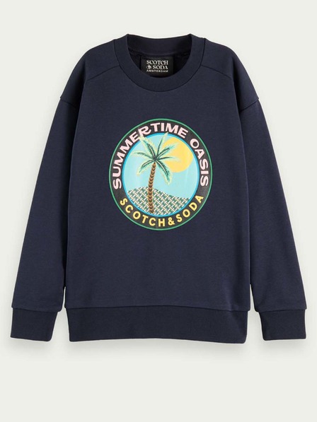 Scotch & Soda Tmavě modrá klučičí mikina Scotch & Soda