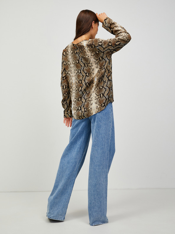 CAMAIEU Hnědá vzorovaná halenka CAMAIEU