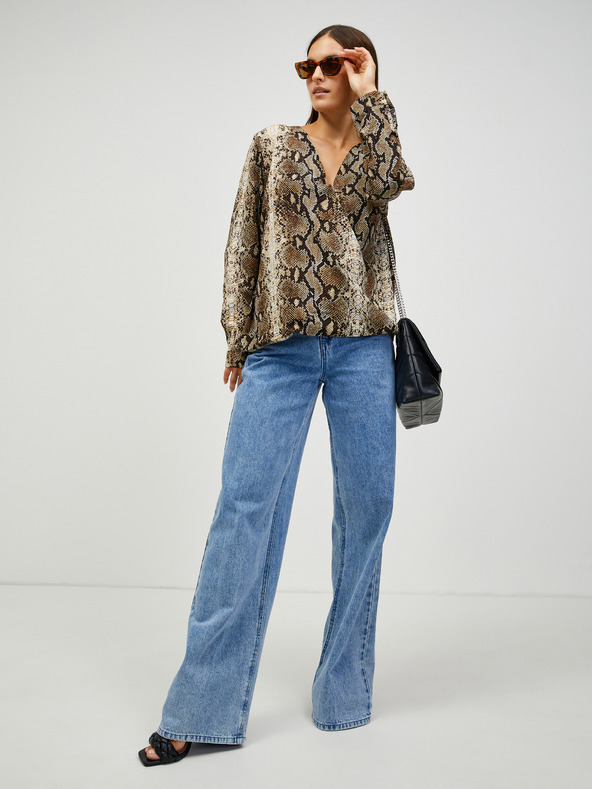 CAMAIEU Hnědá vzorovaná halenka CAMAIEU