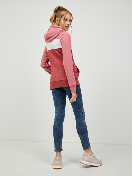 Ragwear Růžová dámská mikina s kapucí Ragwear Trega