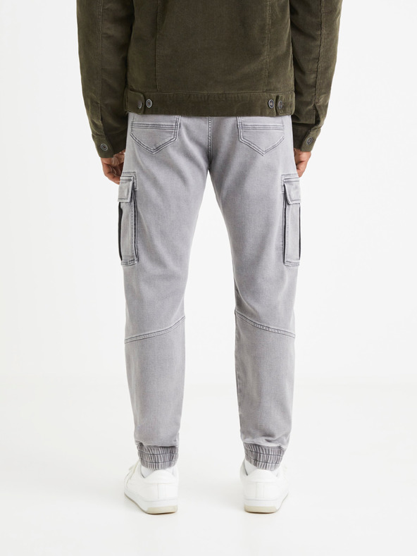 Celio Světle šedé pánské kalhoty Celio