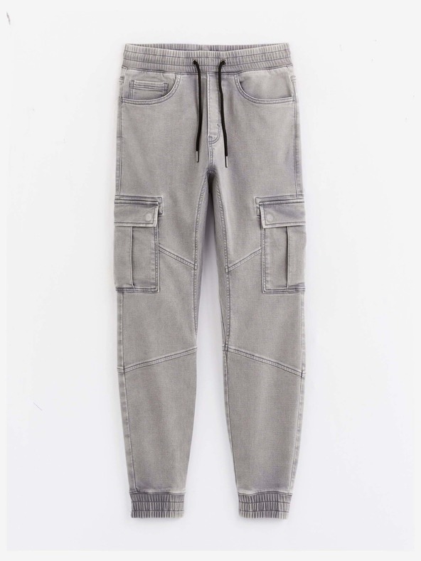 Celio Světle šedé pánské kalhoty Celio