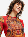 Desigual Červené dámské tričko Desigual Groove