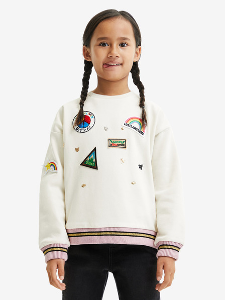 Desigual Krémová holčičí mikina Desigual Verde
