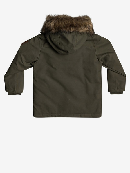 Quiksilver Khaki klučičí parka s kapucí a umělým kožíškem Quiksilver Storm Drop