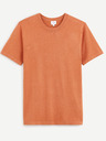Celio Hnědé pánské basic tričko Celio Be1stee