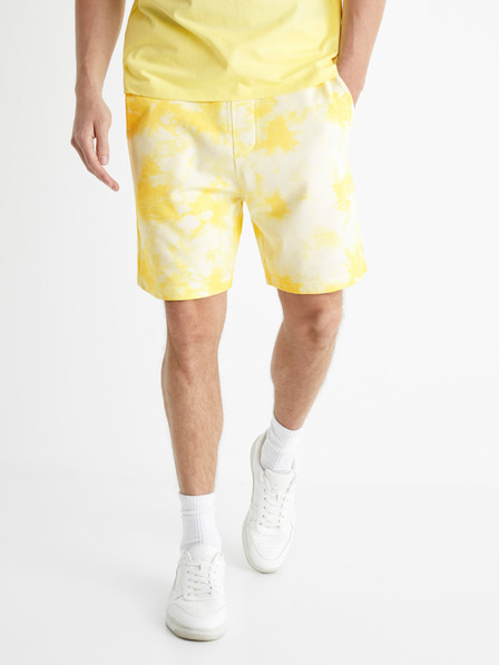 Celio Žluté batikované kraťasy Celio Botache