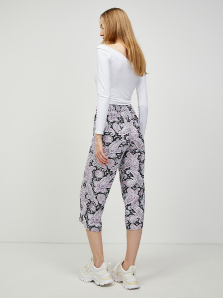 ONLY Fialovo-černé vzorované culottes ONLY Nova