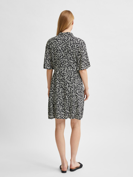 Selected Femme Černé vzorované košilové šaty Selected Femme Uma