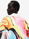 Desigual Žluto-růžový dámský vzorovaný svetr Desigual Eugenia