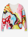 Desigual Žluto-růžový dámský vzorovaný svetr Desigual Eugenia
