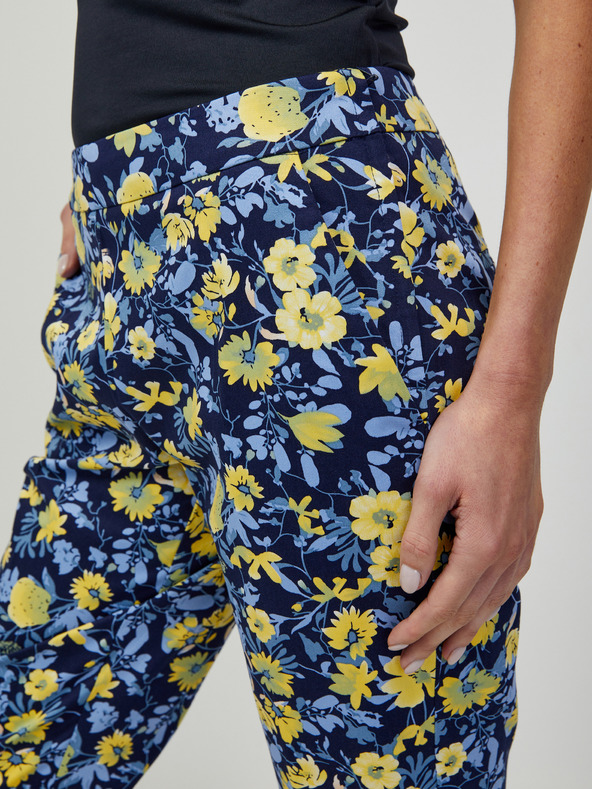 Orsay Žluto-modré květované zkrácené kalhoty ORSAY