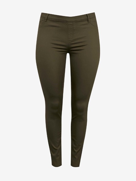 CAMAIEU Khaki slim fit kalhoty CAMAIEU