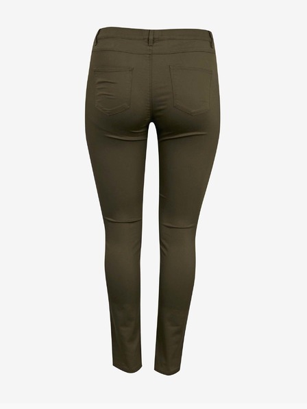 CAMAIEU Khaki slim fit kalhoty CAMAIEU