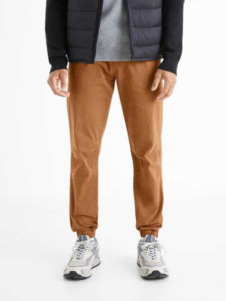 Celio Hnědé pánské kalhoty Celio
