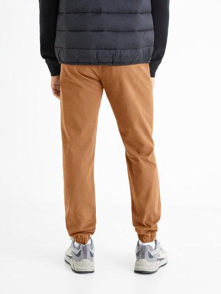Celio Hnědé pánské kalhoty Celio