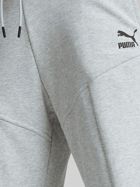 Puma Světle šedé dámské žíhané tepláky s průstřihy  Puma