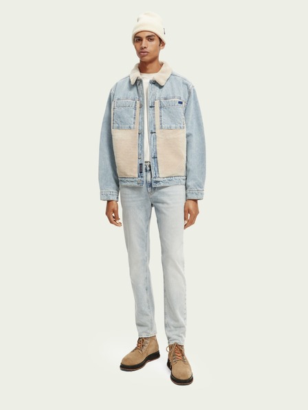 Scotch & Soda Modrá pánská denimová zateplená bunda Scotch & Soda