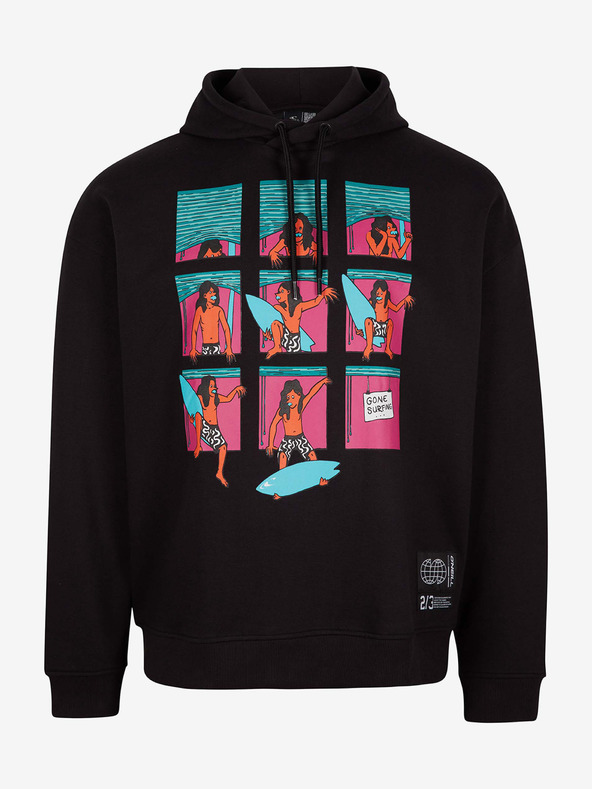 O'Neill Černá pánská mikina s kapucí O'Neill Progressive