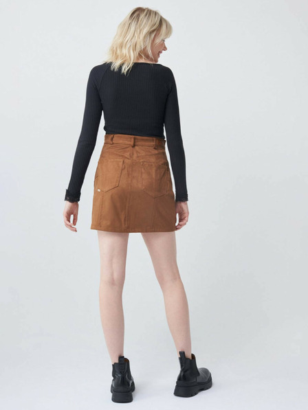 Salsa Jeans Hnědá mini sukně v semišové úpravě Salsa Jeans