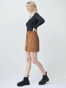 Salsa Jeans Hnědá mini sukně v semišové úpravě Salsa Jeans
