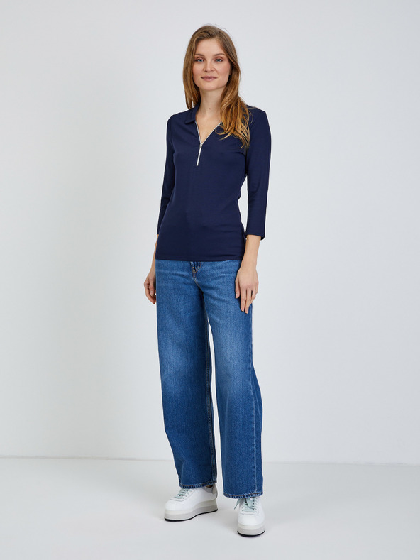 Orsay Tmavě modré tričko s tříčtvrtečním rukávem ORSAY