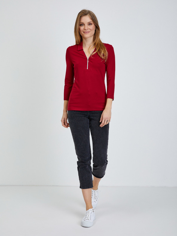 Orsay Červené tričko s tříčtvrtečním rukávem ORSAY