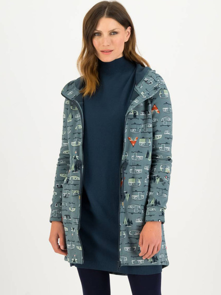 Blutsgeschwister Modrá vzorovaná parka s kapucí Blutsgeschwister Cosyshell Hooded