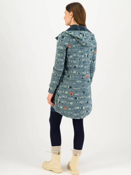 Blutsgeschwister Modrá vzorovaná parka s kapucí Blutsgeschwister Cosyshell Hooded
