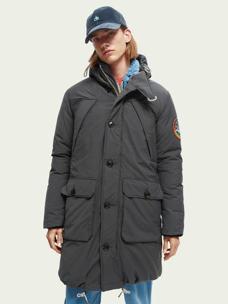 Scotch & Soda Šedá pánská zimní parka Scotch & Soda