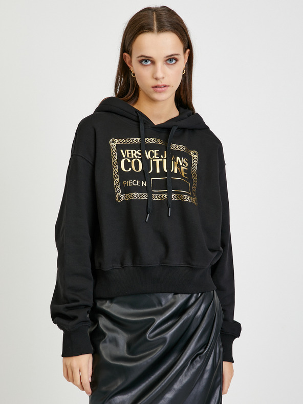 Versace Jeans Couture Černá dámská mikina s kapucí Versace Jeans Couture